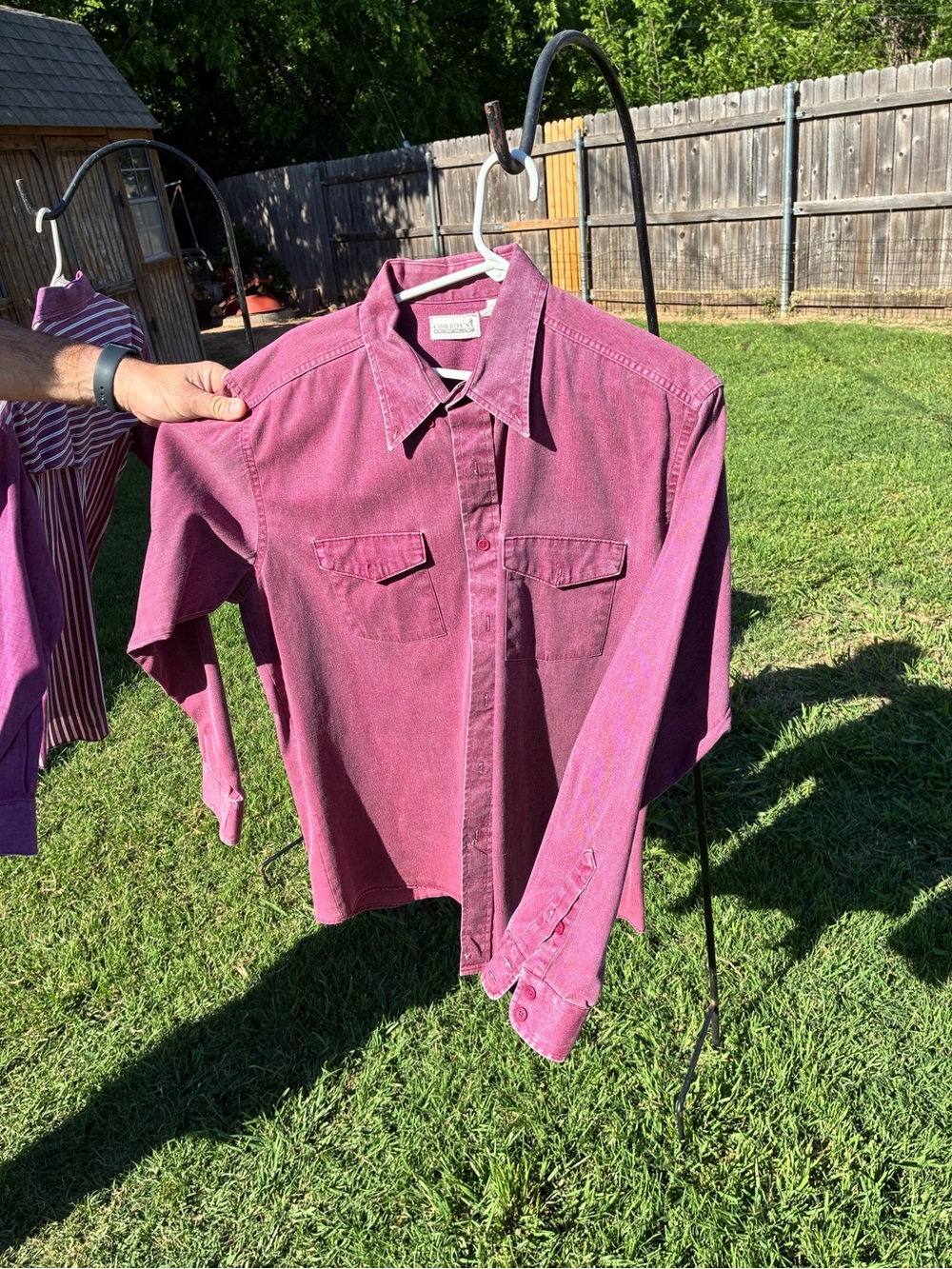 Men's Casual Button-Down Shirt - Wine